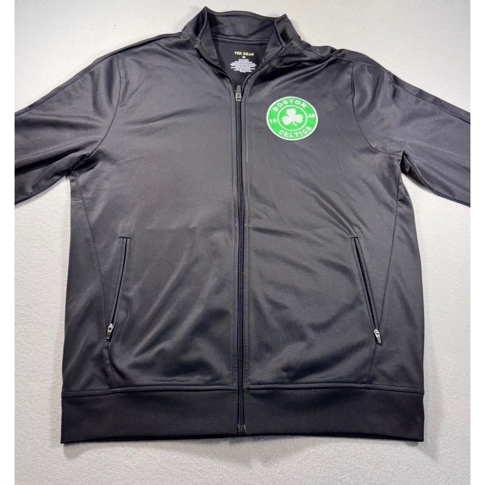 Tek Gear Mens Boston Celtics Track Jacket Black Full Zip Athletic Size M